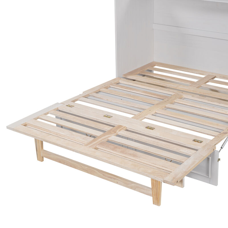 Merax Wooden Murphy Bed with Large Drawers