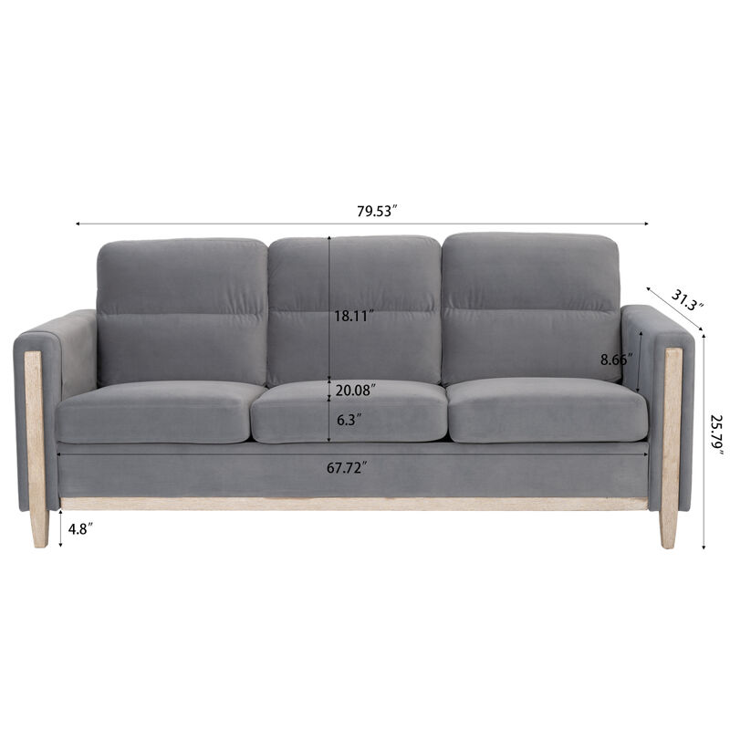 Durable Three-Seater Sofa with Soft Cushions