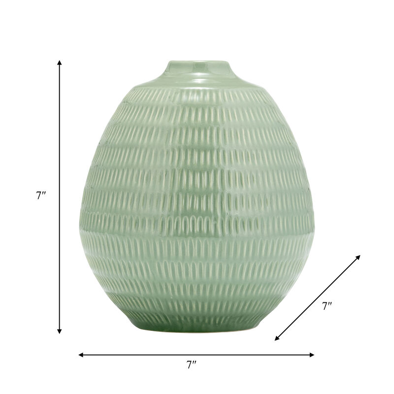 7" Stripe Oval Vase