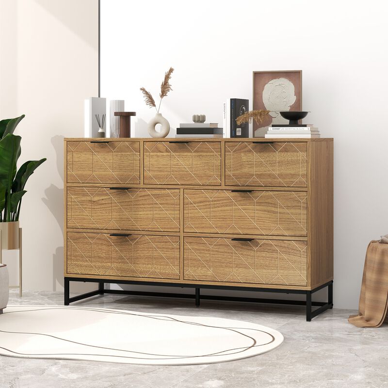 MONDAWE Modern 7 Drawers Dresser Storage Cabinet Closet Organizer Bedside Living Room