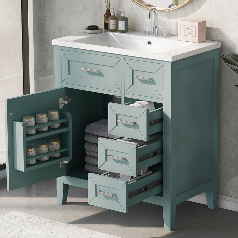 P PURLOVE Bathroom Furniture Vanity with Sink Combo