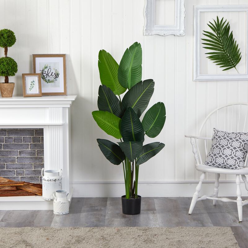 Hivvago 58 Inches Traveler Feets Palm Artificial tree