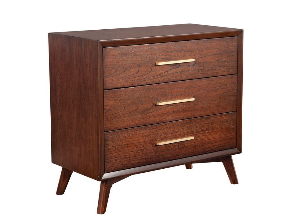 33 Inch Wooden Chest with 3 Drawers, Small, Brown - Benzara