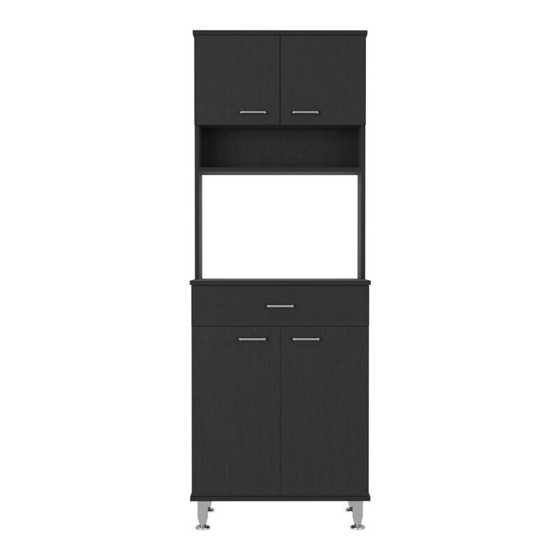 Della 60 Kitchen Pantry With Countertop, Closed & Open Storage