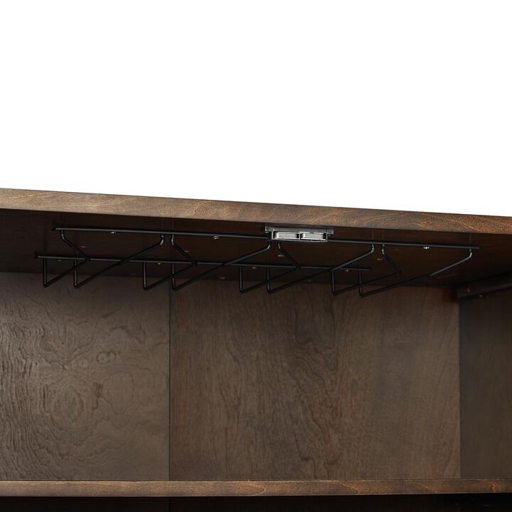 Crosley Furniture Blair Bar Cabinet Dark Brown/Gold