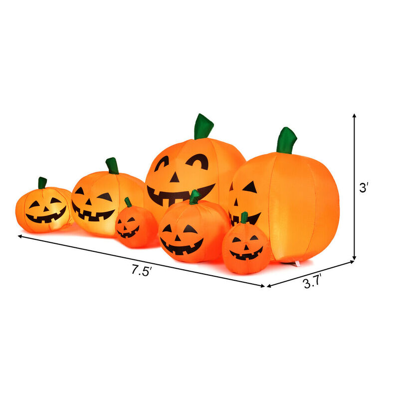 Halloween Inflatable 7 Pumpkins Patch with LED Lights