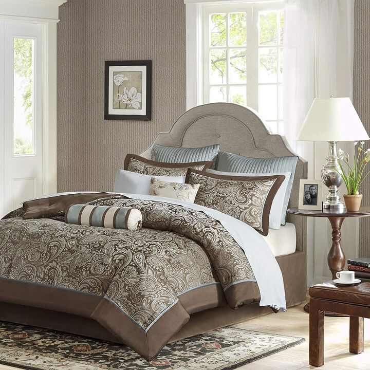 Hivvago 12 Piece Cotton Polyester Comforter Set