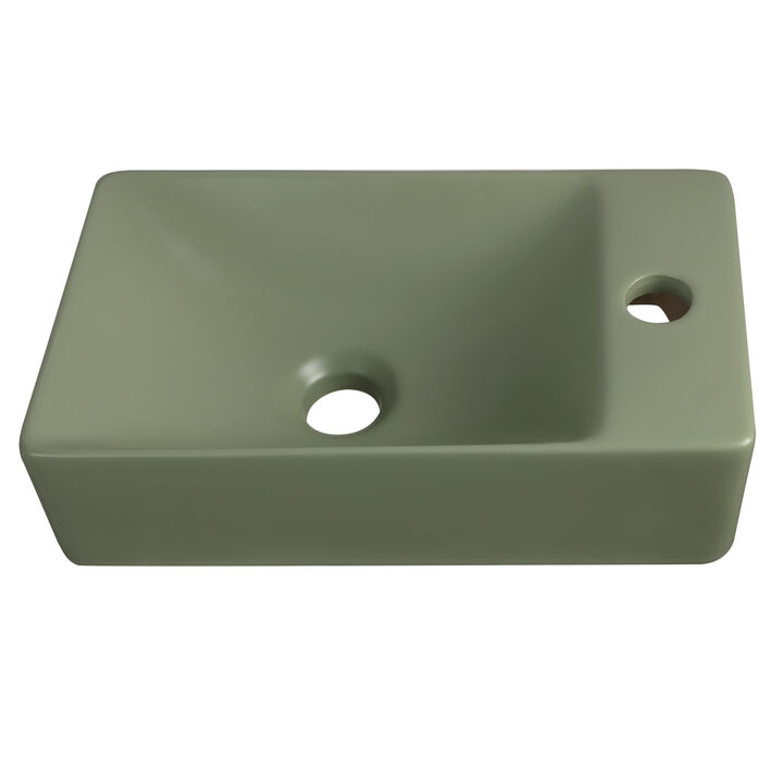 Felix 15 in. W x 8 in. D Modern Wall Mounted Rectangular Ceramic Mini Sink