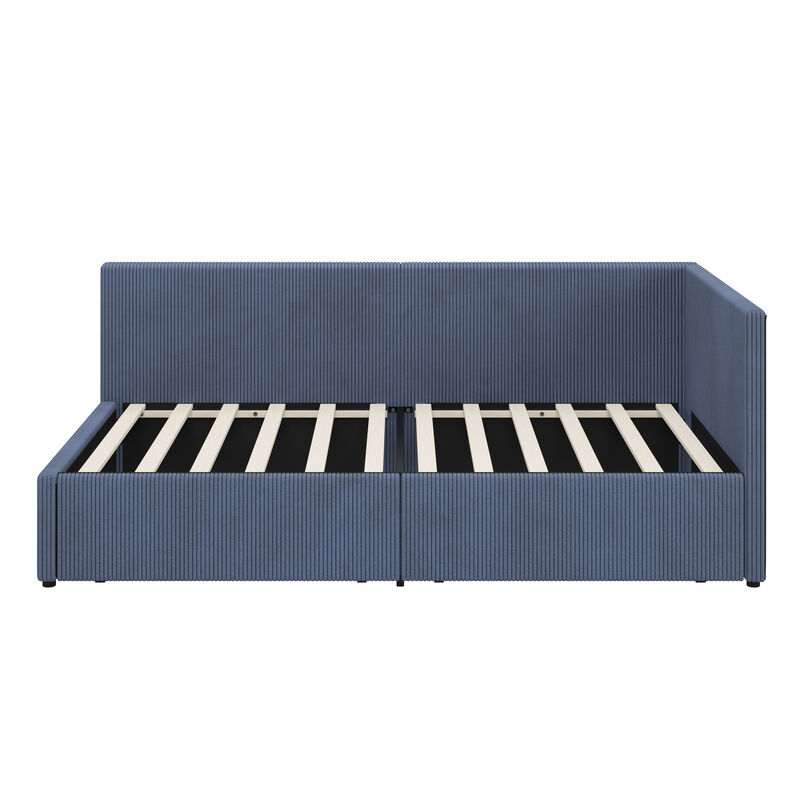 Merax L Shape Corner Bed Corduroy Daybed Bed