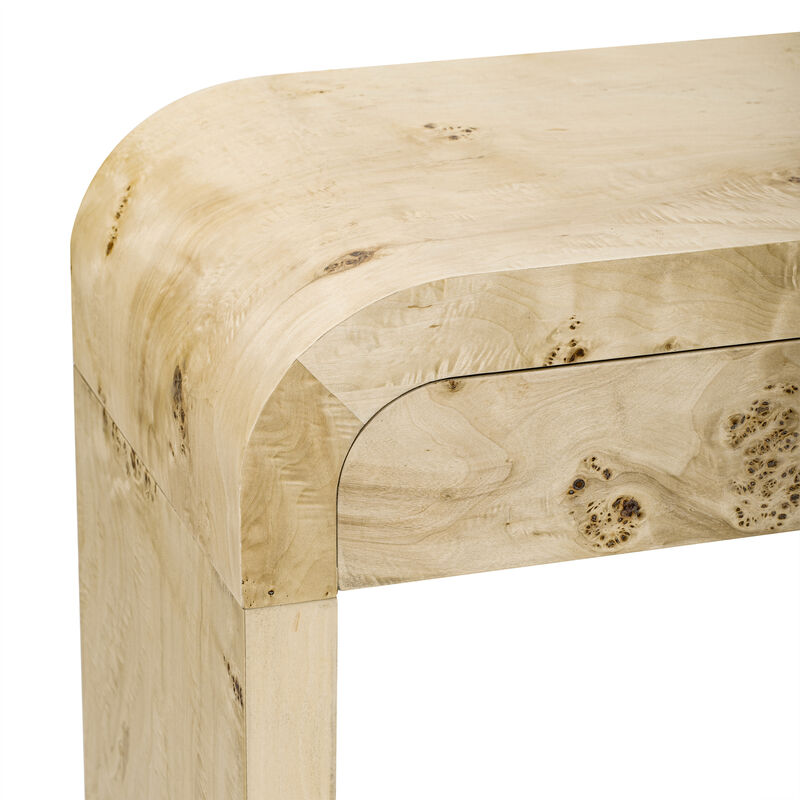 Merax Modern Burl Wood Veneer Entryway Console Table