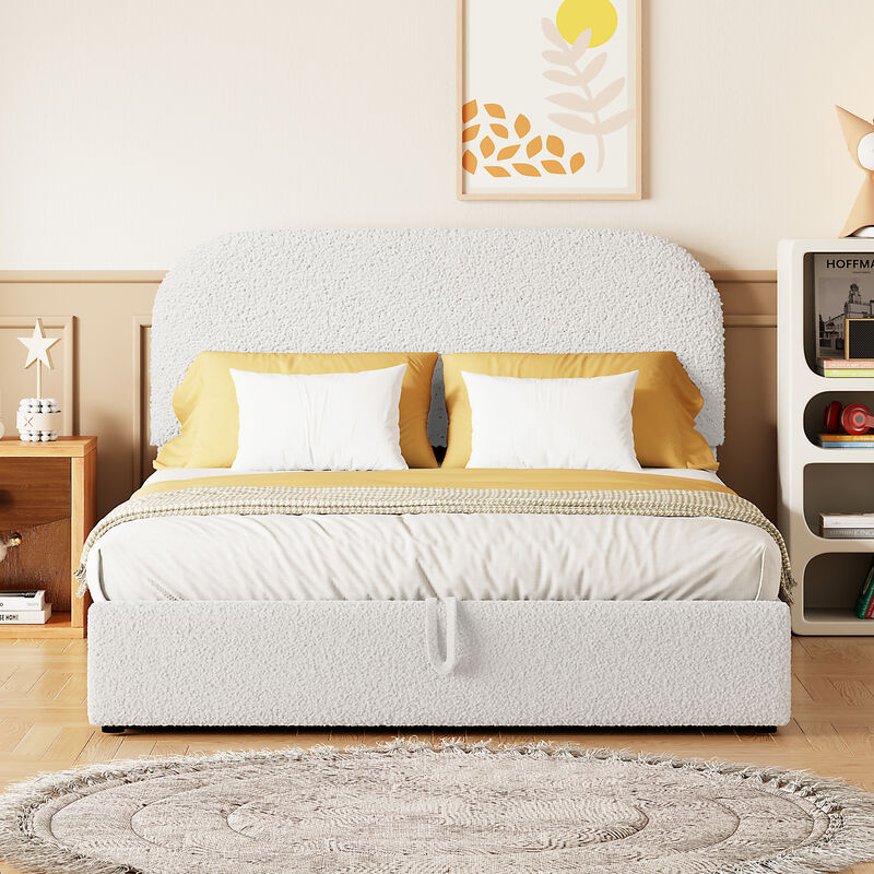 Merax Teddy Platform Bed with Hydraulic Storage System