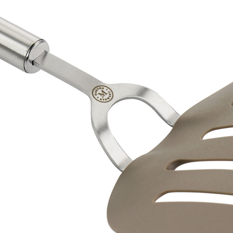 Martha Stewart Nylon Wide Slotted Pancake Turner in Taupe