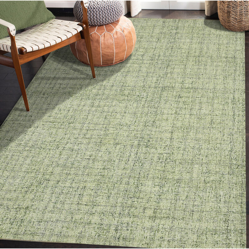 Laurel Farmhouse Plaid Hand-Tufted Blue Spruce Area Rug, 7'6" X 9'6"