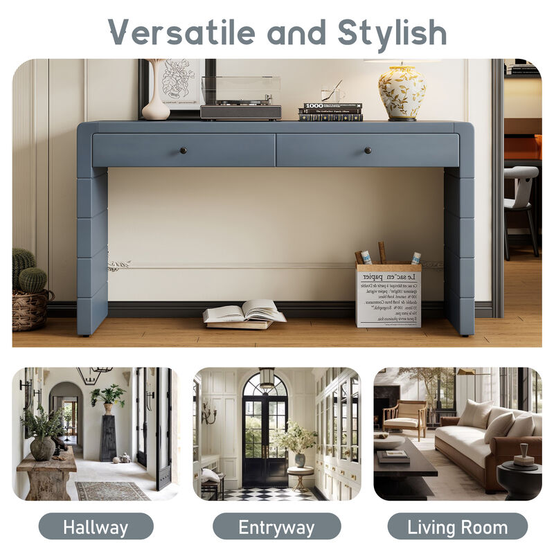 Merax Farmhouse Rustic Console Table with Storage