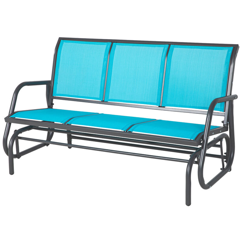 3-Seat Metal Glider Bench Chair Patio  Rocker Heavy-Duty Outdoor Garden Patio