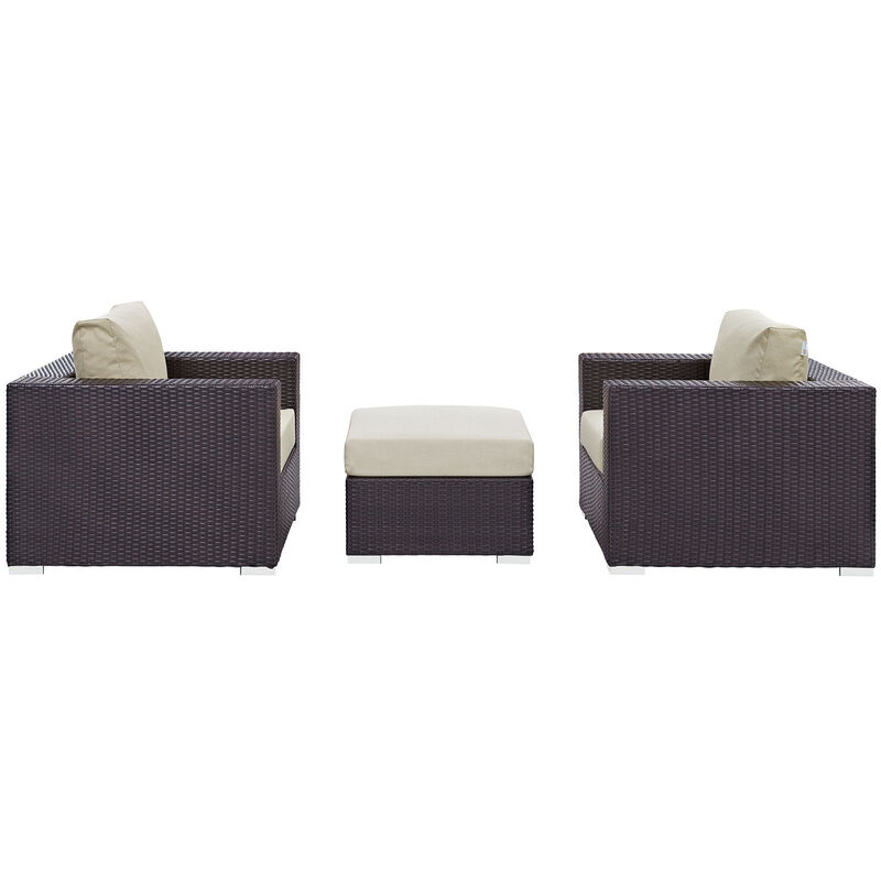 Modway - Convene 3 Piece Outdoor Patio Sofa Set