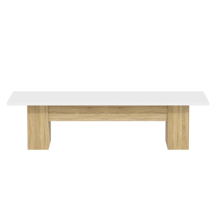 Conference Table, 118.1 L x 47.2 W x 29.5 H Inches Large Meeting Table Podcast Table for 10 People, Wooden Seminar Training Table for Office Business
