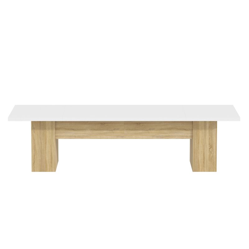 Conference Table, 118.1 L x 47.2 W x 29.5 H Inches Large Meeting Table Podcast Table for 10 People, Wooden Seminar Training Table for Office Business