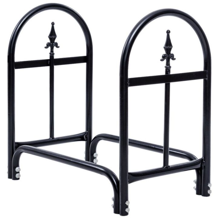Hivvago 2 Ft. Small Indoor/Outdoor Heavy Duty Steel Firewood Storage Holder