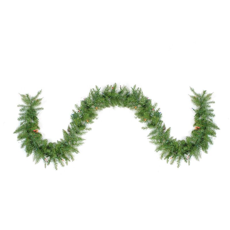 9' x 10" Pre-Lit Northern Pine Artificial Christmas Garland - Multi Color Lights