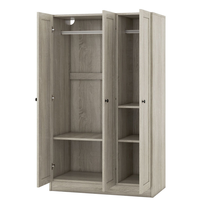 3-Door Shutter Wardrobe With Shelves