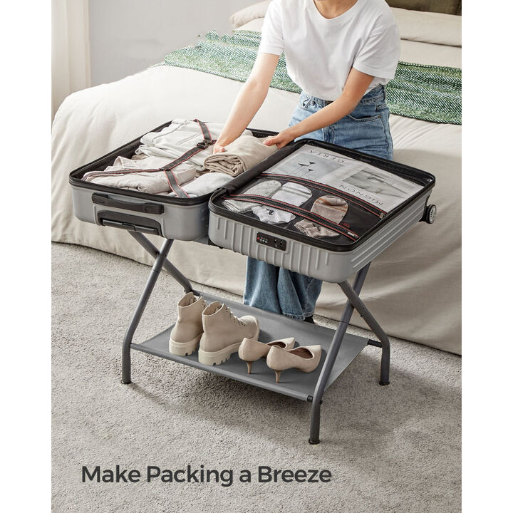 Luggage Rack with Storage Shelf - Practical Travel Accessory and Storage Solution