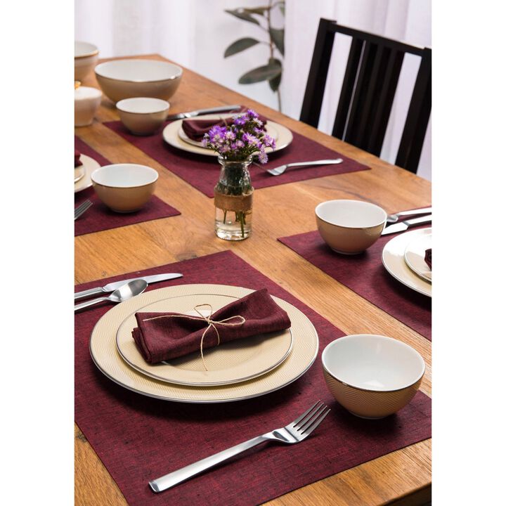 Solino Home 100% Pure Linen 14 x 19 Inch Placemats Set of 4 | Athena