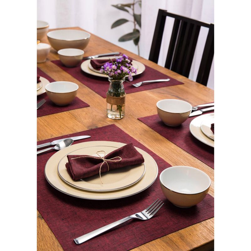 Solino Home 100% Pure Linen 14 x 19 Inch Placemats Set of 6 | Athena