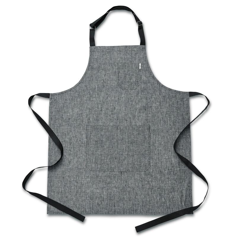 Solino Home 100% Pure Linen Bib Apron 32 x 27 Inch | Linen Kitchen Apron for Men and Women