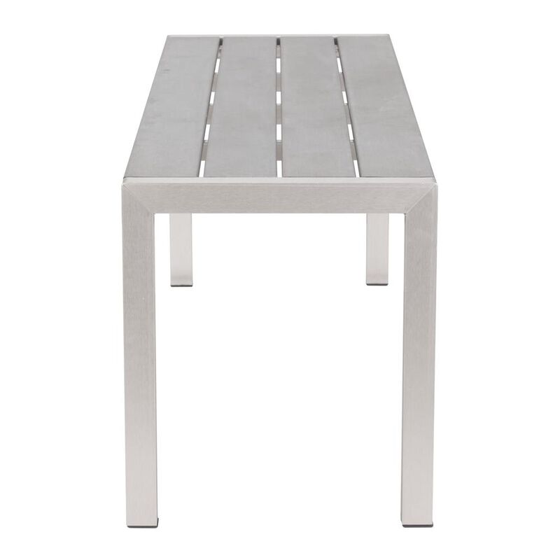 Belen Kox Double Bench, Brushed Aluminum