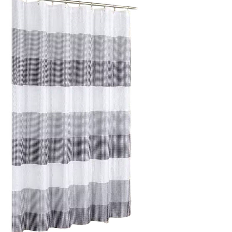 Classic Striped Polyester Shower Curtain – Thick, Textured Fabric for a Spa-Like Bathroom
