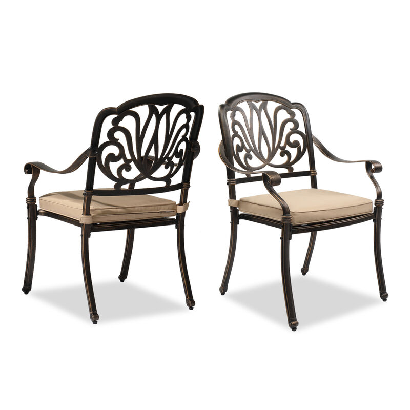 Set of 2 Patio Dining Chairs with Cushions – Outdoor Seating for Garden, Deck & Balcony