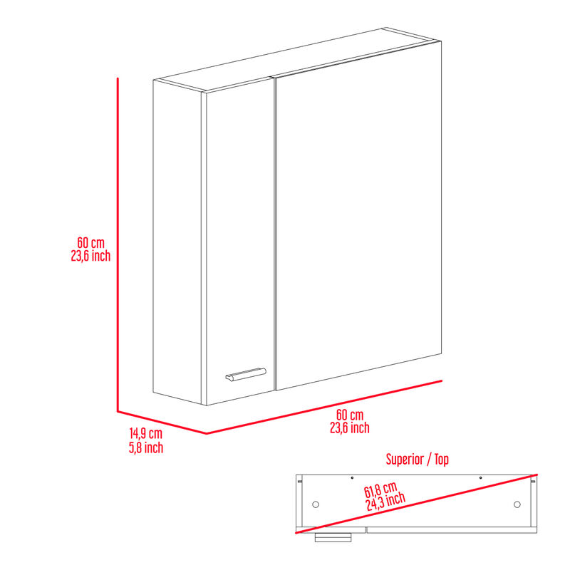 Crawford 4-Shelf Medicine Cabinet White