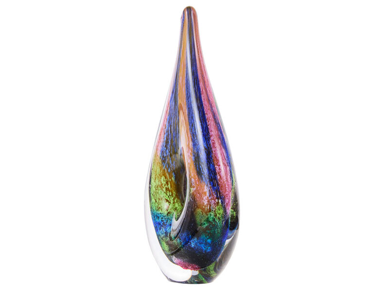 Hand Blown Abstract Hollow Tear Drop Sommerso Art Glass Sculpture