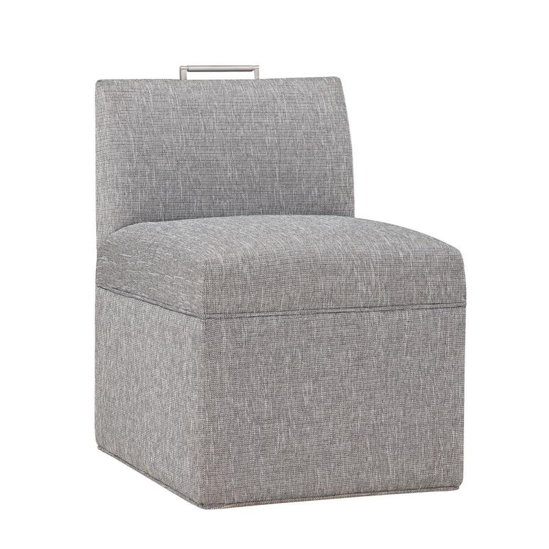 Comfort Pointe Delray Modern Upholstered Castered Chair in Ashen Grey