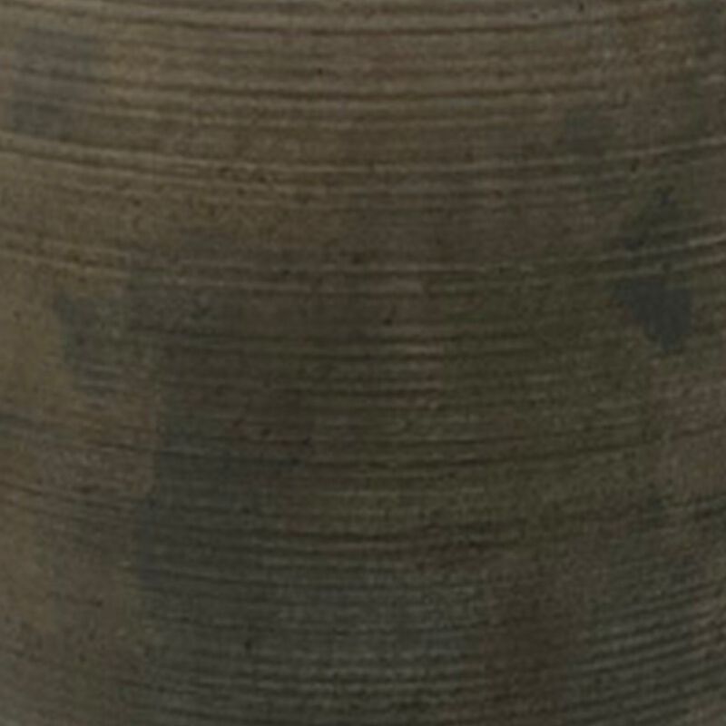Leyn 15 Inch Antique Flower Vase, Urn Shaped Home Decor Piece, Gray Ceramic - Benzara