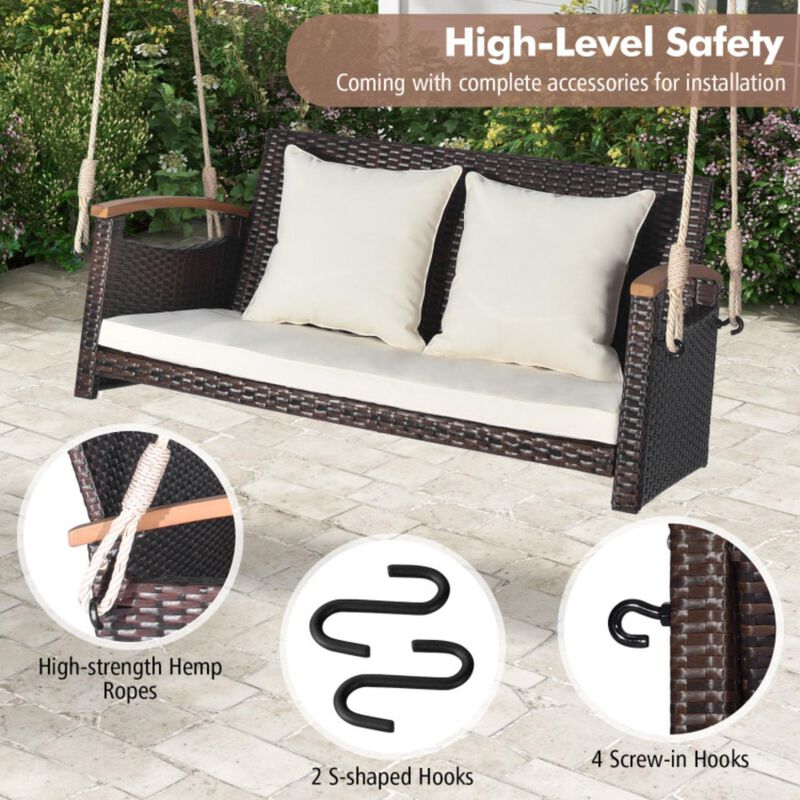 Hivvago 2-Person Patio Rattan Porch Swing