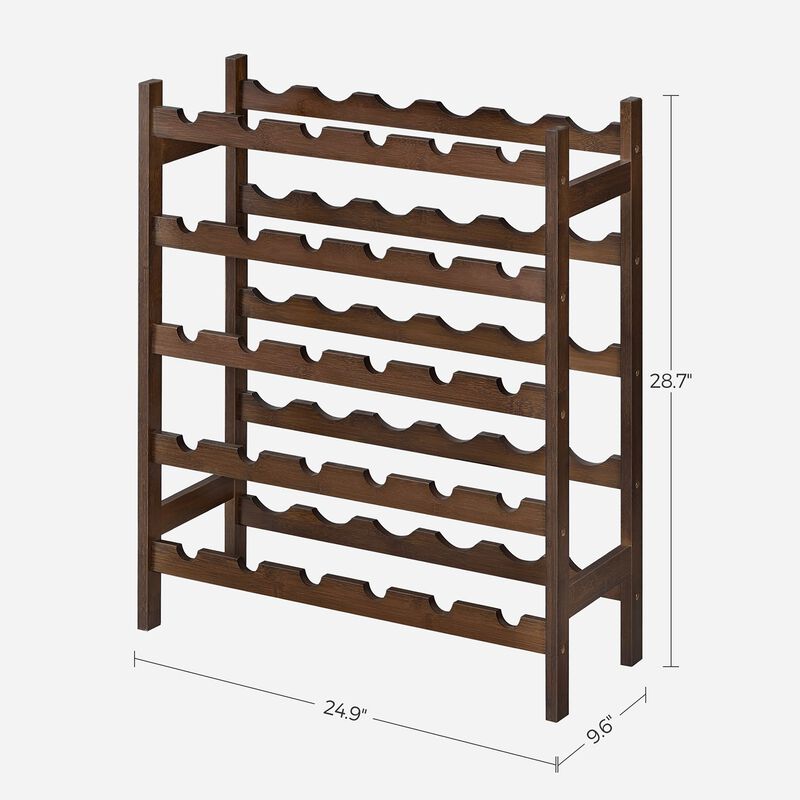 Walnut 5-Tier Wine Rack – Elegant and Sturdy Wine Storage Solution for Any Space