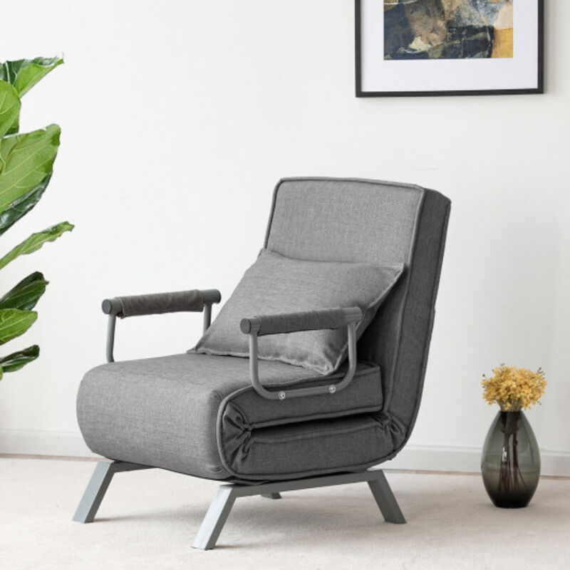 Folding Sofa Convertible Armchair Lounge Couch with Pillow