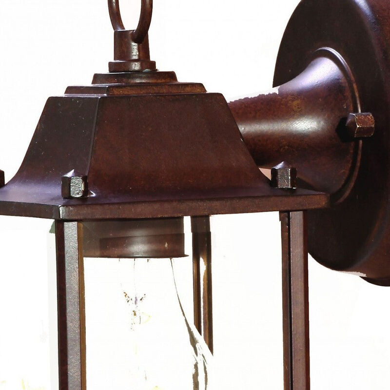 Hivvago Dark Brown Hanging Glass Lantern Wall Light