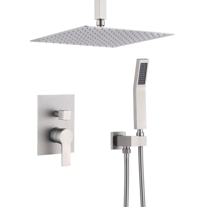 12 Inch Bathroom Rain Shower Combo Set With Hand Shower