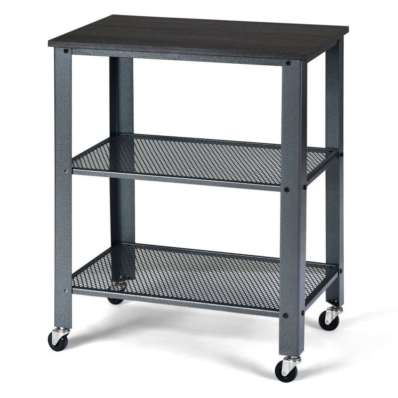 3-Tier Kitchen Utility  Industrial Cart with Storage