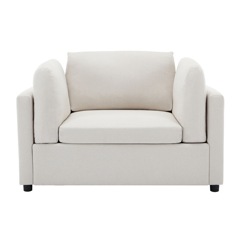 Merax Modern Armchair with Ottoman Set