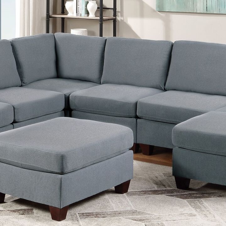 9pc Corner Sectional Couch Modular Sofa Set Living Room Furniture Linen Fabric Ottomans