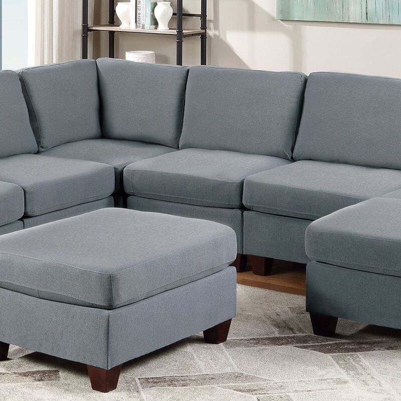 9pc Corner Sectional Couch Modular Sofa Set Living Room Furniture Linen Fabric Ottomans