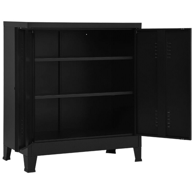 vidaXL Filing Cabinet Industrial Black 35.4"x15.7"x39.4" Steel