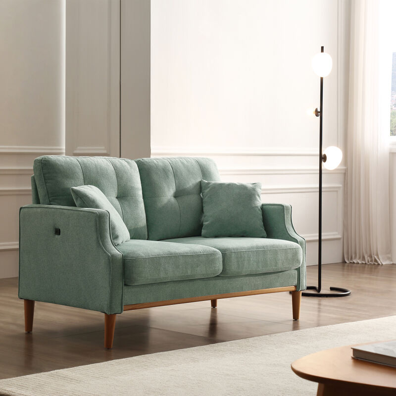 Living Space Sofa 2 Seater, Loveseat With Waterproof Fabric Baby, USB Charge