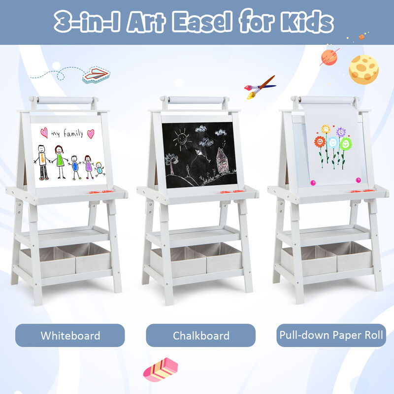 3-in-1 Double-Sided Storage Art Easel