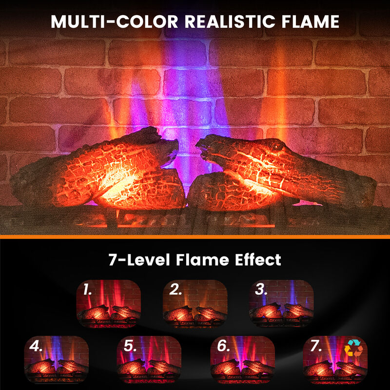 27 Inch Freestanding Fireplace with Remote Control