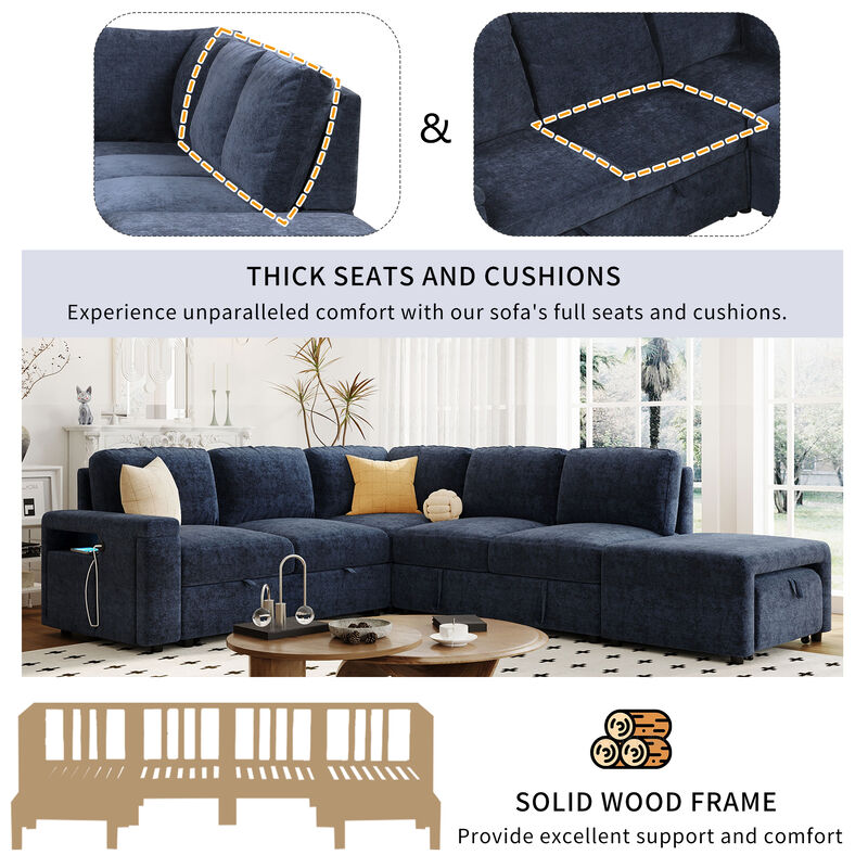 Merax  L-shaped Padded Modular Sofa with Storage